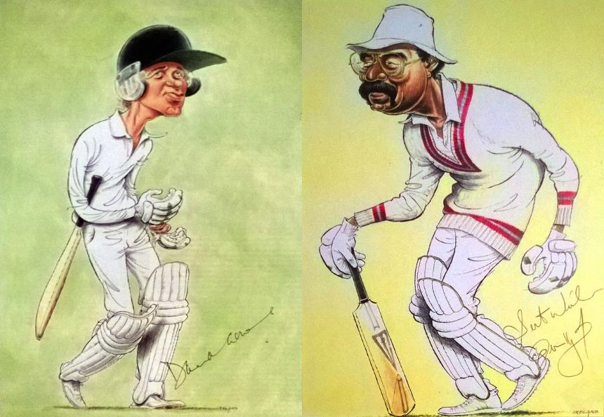 Signed John Ireland cricket prints. 1. DAVID GOWER (England) 2. CLIVE LLOYD (West Indies)