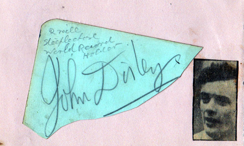 JOHN DISLEY (1952 Olympic bronze medal steeplechase) signed card.