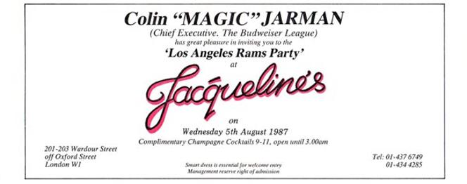 Jaquelines-Nightclub-LA-Rams-Party-1987-Colin-Magic-Jarman